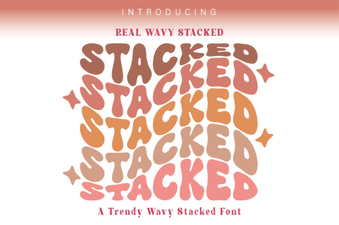 Elevate Designs with Real Wavy Stacked Fonts